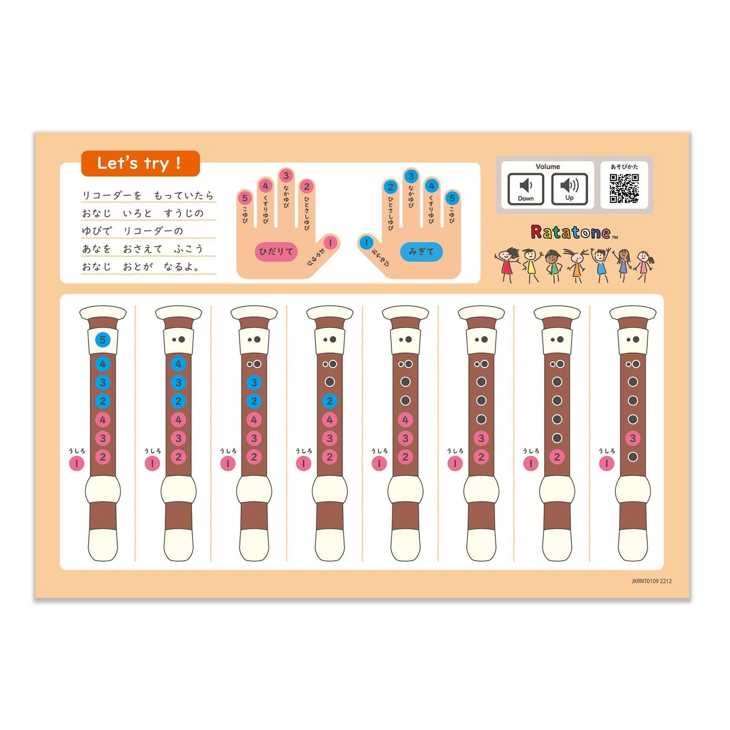 Ratatone 楽譜 リコーダー運指表