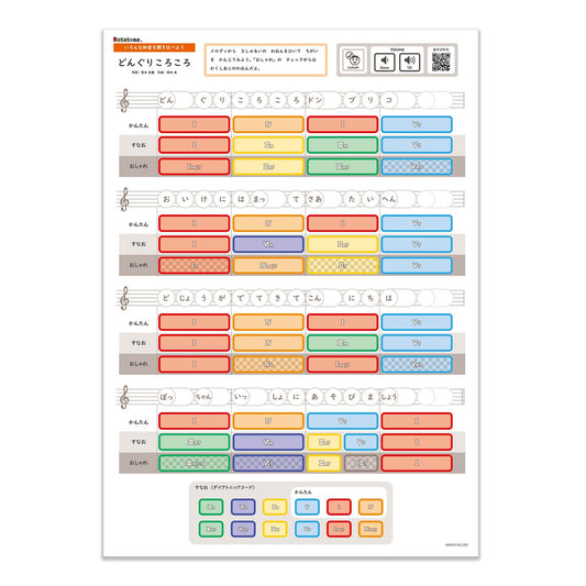 Ratatone 楽譜 いろんな和音を聞き比べよう:どんぐりころころ