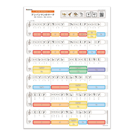 Ratatone 楽譜 かくし味の和音と素の和音を比べてみよう:アンパンマンのマーチ
